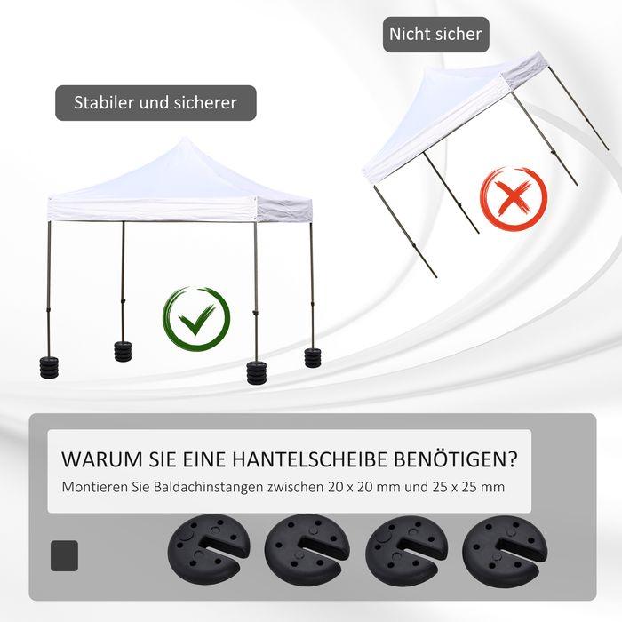 Actual product image Swisshandel24 4 pcs. Pavilion stand weight Party tent Pavilion weight fillable up to 5 kg HDPE plastic Weak (6 cm, 25 cm)