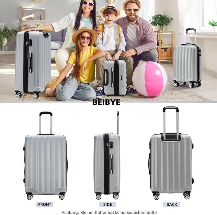 Actual product image Beibye 3-teiliges Reisekofferset 2080 (Hand luggage (up to 50 litres), M (50 - 90l), L (90 - 115l))