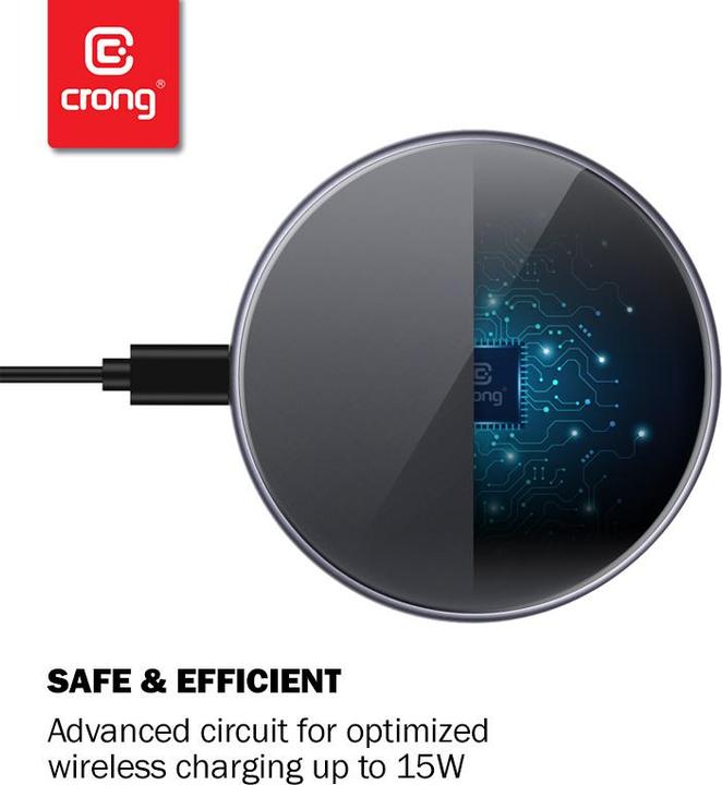 Produktbild Crong Ladegerät Induktion 3 A (CRG-PS15W-BLK) (15 W)