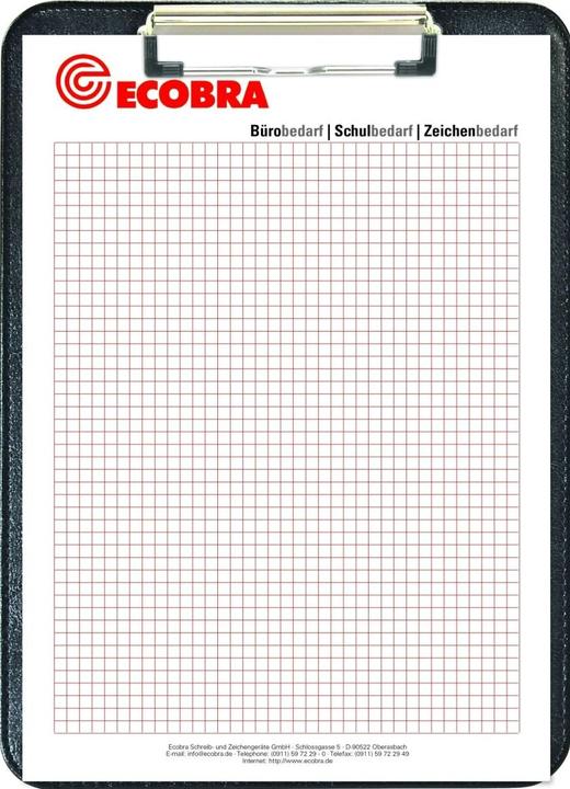 Produktbild Ecobra Schreibplatte A4 789250 schwarz, Kunstleder (23 x 32 cm)