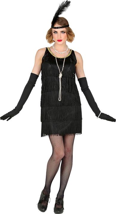 Image du produit Widmann Robe à franges, bandeau avec plumes Noir (XXL)