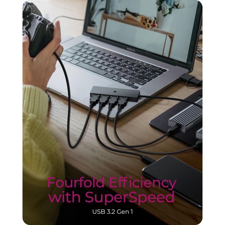 Actual product image Icy Box IB-HUB1424-C3 (USB-C, USB-A, 4 Ports)