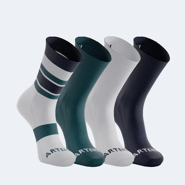 Produktbild Artengo Tennissocken High 4er Pack - RS300 blaues Motiv, grün/blau (39, 42)