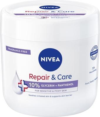 Produktbild NIVEA Moisturizing body cream for sensitive skin Repair & Care 400 ml (Körpercreme, 400 ml)