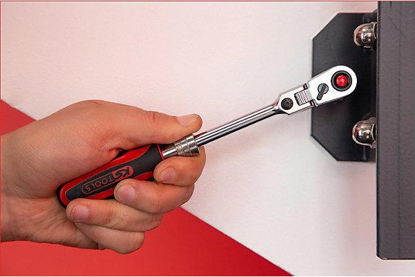 Image du produit KS Tools Cliquet réversible inclinable télescopique 1/4" SlimPOWER, 72 dents, longueur (1/4")