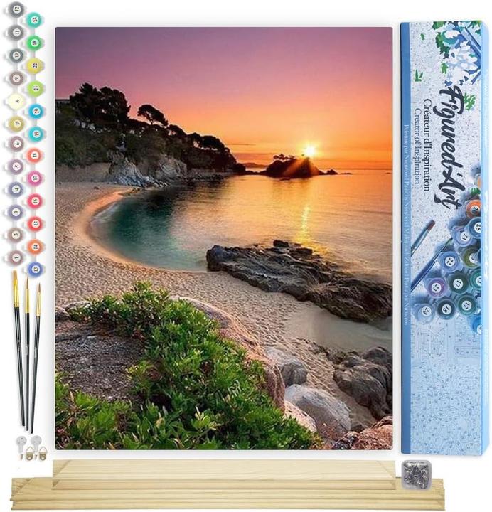 Produktbild Figured'Art Malen nach Zahlen - Sonnenuntergang am Strand