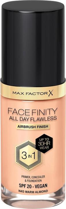 Produktbild Max Factor FACEFINITY All Day Flawless 3in1 Foundation Nr. N45 30ml (N45 Warm Almond)