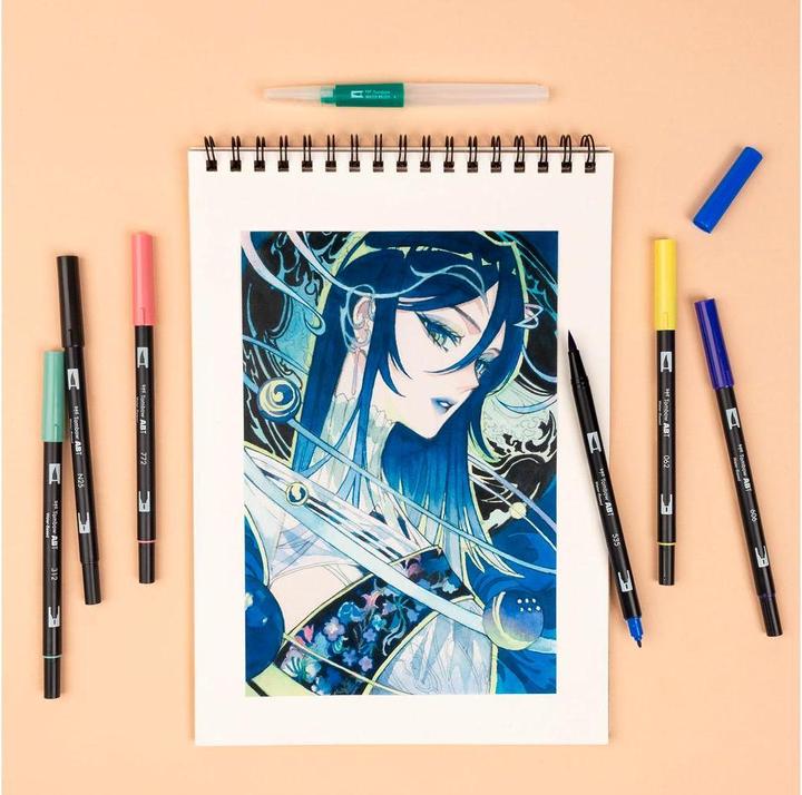 Produktbild Tombow Dual Brush Pen Etui (Pale Cherry, Redwood, Carnation, Light Blue, Light Orange, tiki teal, 6 x)