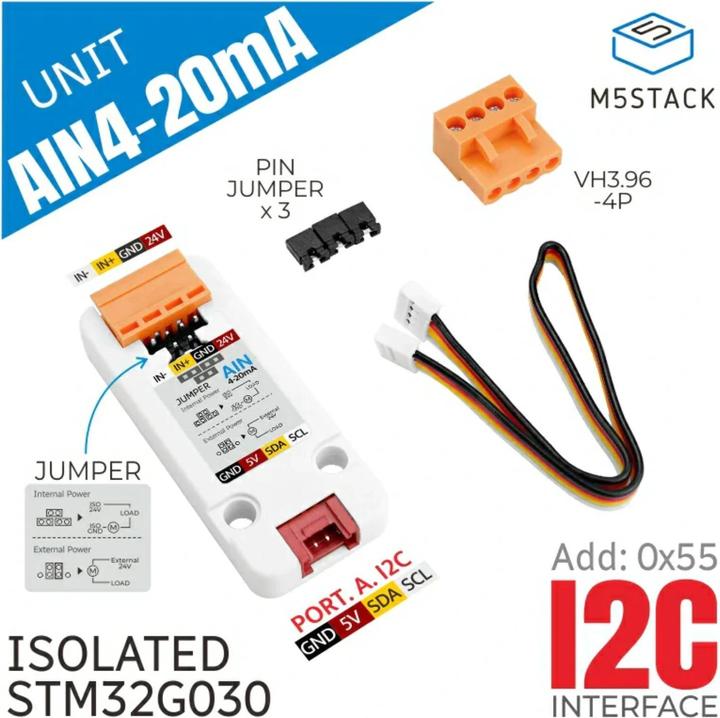 Image du produit M5Stack Unit Analogique vers I2C Entrée de courant 4-20mA