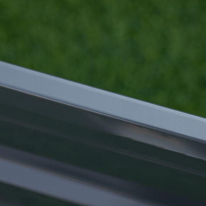 Actual product image Swisshandel24 Steel raised bed XXL garden bed planter box with gloves, dark grey, 183x47x40cm