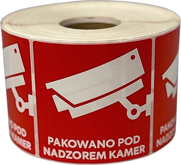 Produktbild Bestpak BSTech Selbstklebeetikett „Verpackt unter Kameraüberwachung“ 80x80 mm 1000 Stk.