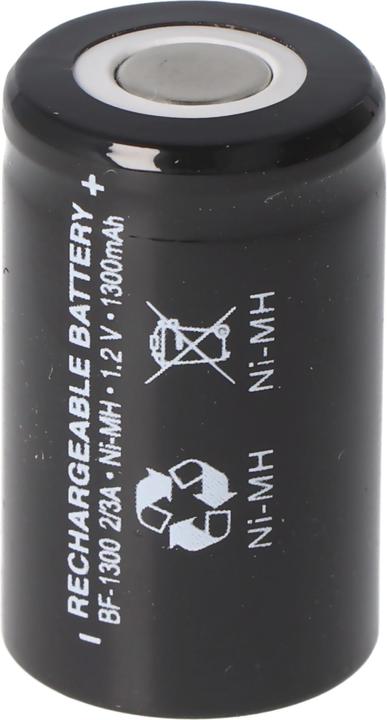 Produktbild AccuCell Akku 2/3A, der hochstromfähige NiMH Akku (1 Stk., 1300 mAh, Ladegerät inkl. Akku)