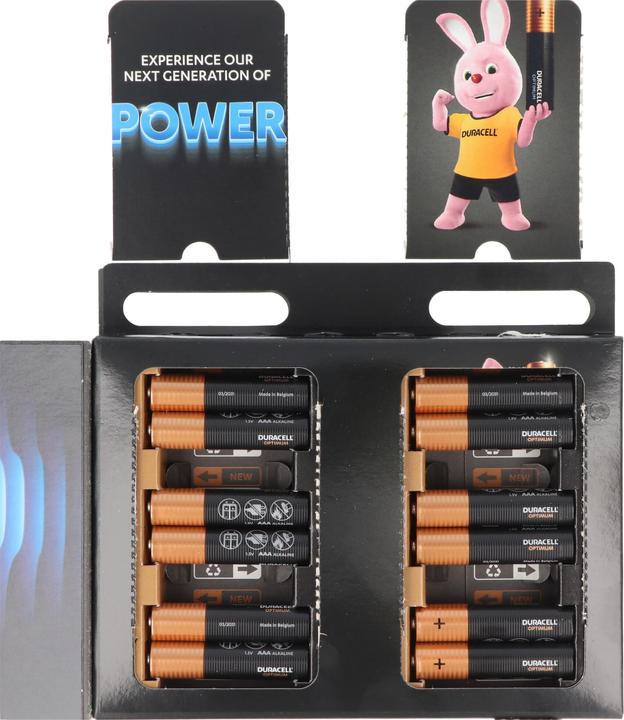 Actual product image Duracell Optimum AAA Mignon Alkaline Batteries, 1.5V LR03 MX2400, Pack of 12 (12 pcs., AA)