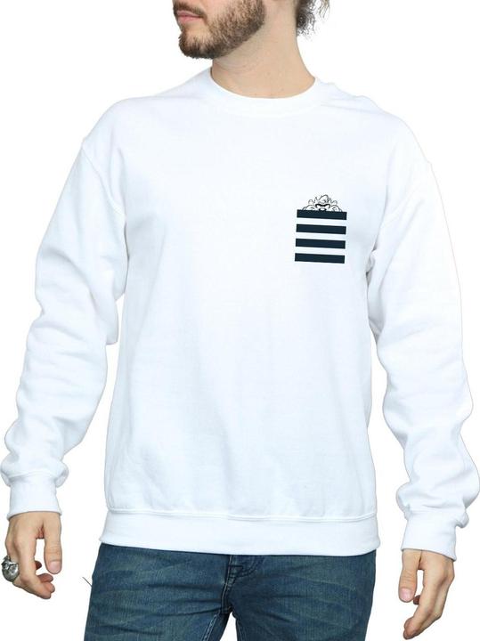 Actual product image Looney Tunes Mens Taz Stripes Faux Pocket Sweatshirt (M)