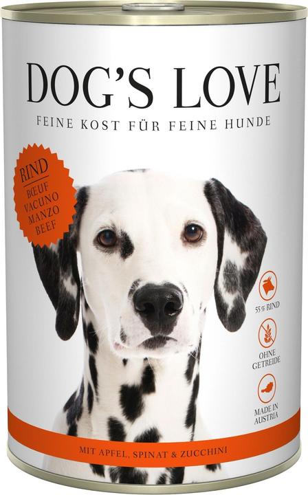 Image du produit Dog's love Adult boeuf, pomme, épinards & courgettes (Adulte, 6 pcs, 459 g)