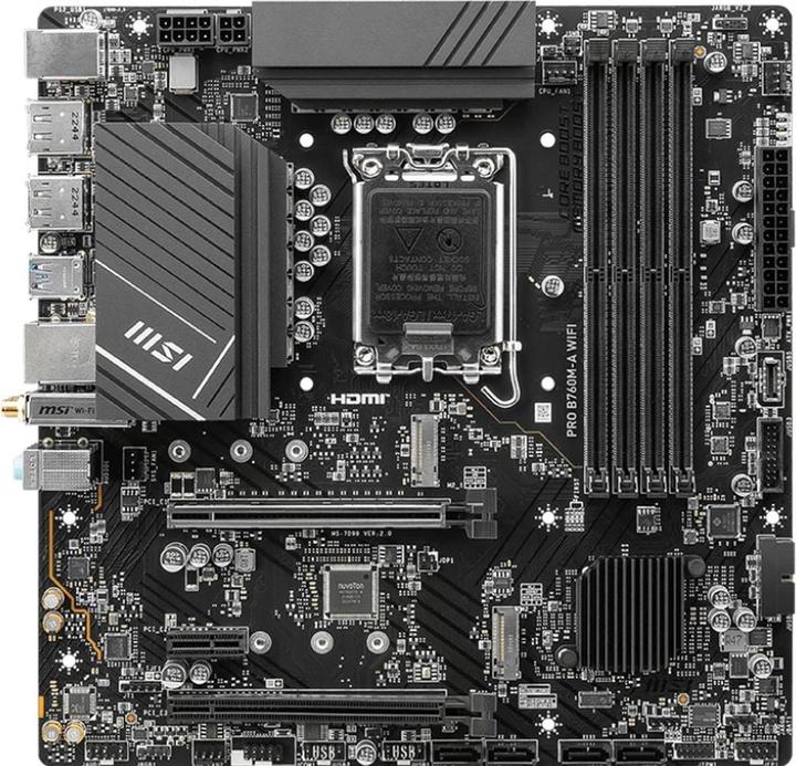Image du produit MSI PRO B760M-A WIFI (LGA 1700, Intel B760, mATX)