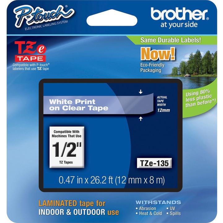 Produktbild Brother Tze-135 (1.20 cm, Weiss, Transparent)