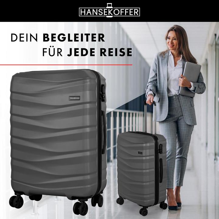Actual product image Hansekoffer Hartschalenkoffer mit Rollen und Zahlenschloss (70 l, M (50 - 90l))