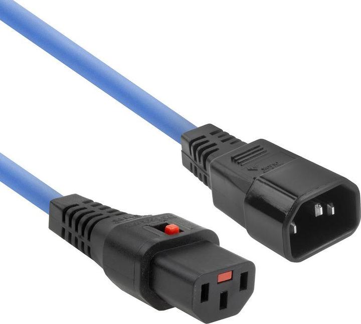Immagine prodotto Iec Lock Cavo di collegamento 230V C13 bloccabile - C14 blu 2,00 m (2 m)