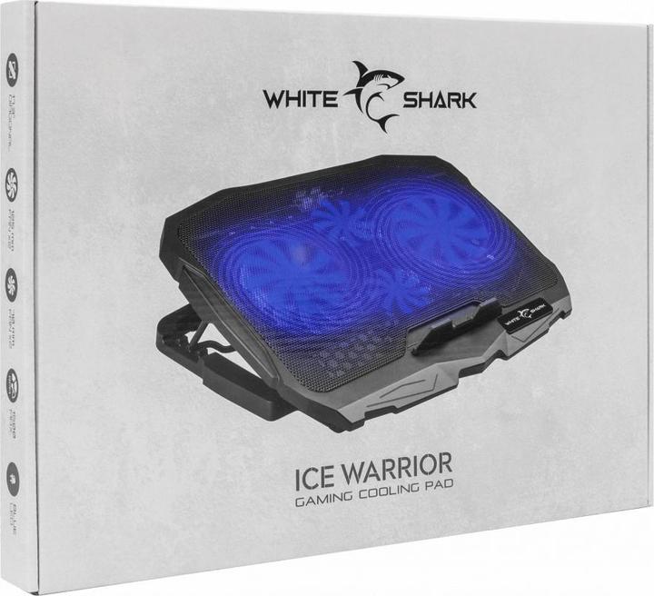 Produktbild Cooling stand for laptop Shark Ice Warrior, up to 17.3 ", 4 fans, blue backlight
