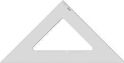 Actual product image Drawing triangle, hypotenuse: 707 mm, 45 degrees