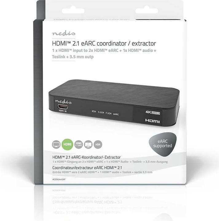 Image du produit Nedis Convertisseur audio numérique | 2 voies | Connexions - Entrée : Alimentation DC / 1x entrée HDMI™ |
