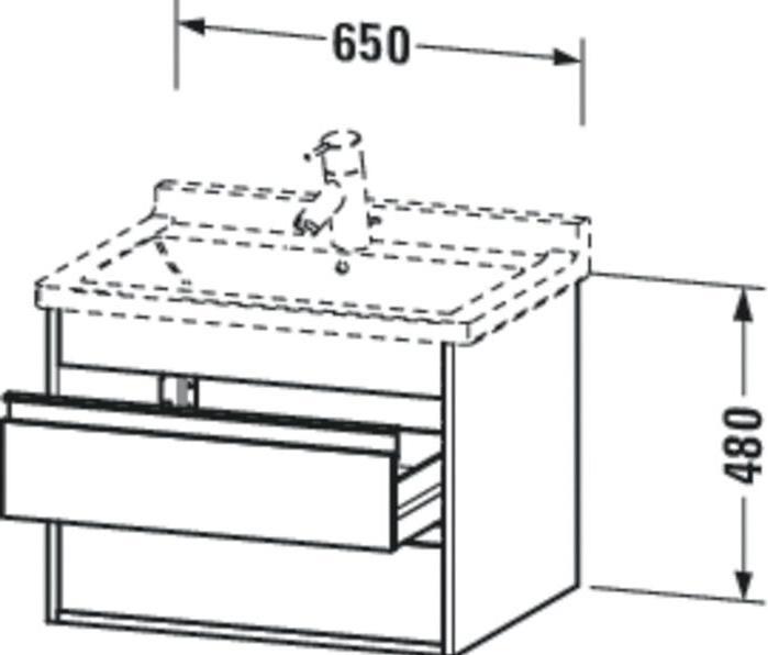 Produktbild Duravit Waschtischunterbau KETHO 465x650x480mm weiss hochglanz (65 x 45.5 x 48 cm)
