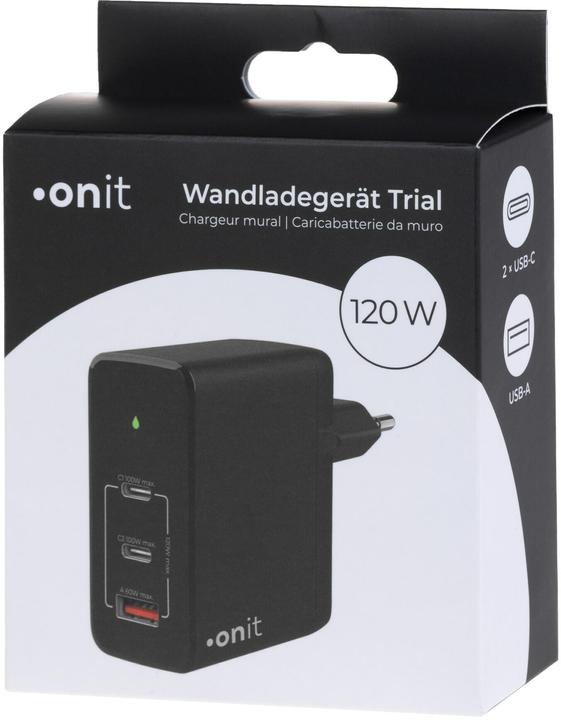Produktbild Onit USB-Wandladegerät Trial QC5.0 120 W GaN Schwarz (120 W)