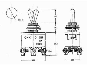 Produktbild Velleman Maxi Toggle Switch Dpdt On-On 5A/250V