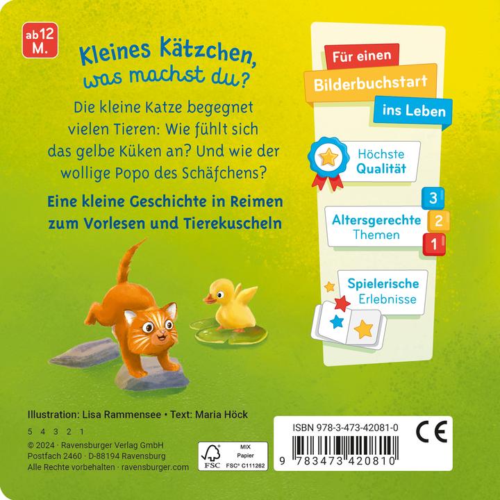 Produktbild Ravensburger Mein liebstes Vorlese-Fühlbuch: Die kleine Katze (Deutsch)