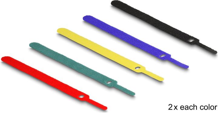 Actual product image Delock Velcro cable tie L 150 x W 12 mm coloured Set of 10 pieces (Velcro cable ties, 150 mm, 10 pcs.)