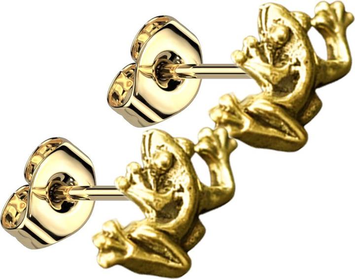 Chaotic Trading Ohrstecker vergoldet Frosch (Messing)