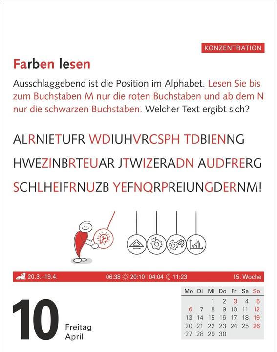 Actual product image Harenberg Meyers Grips-Gymnastik Tagesabreisskalender 2026 - Das tägliche 5-Minuten-Training für Gedächtnis (German, Philip, KIEFER, 2025)