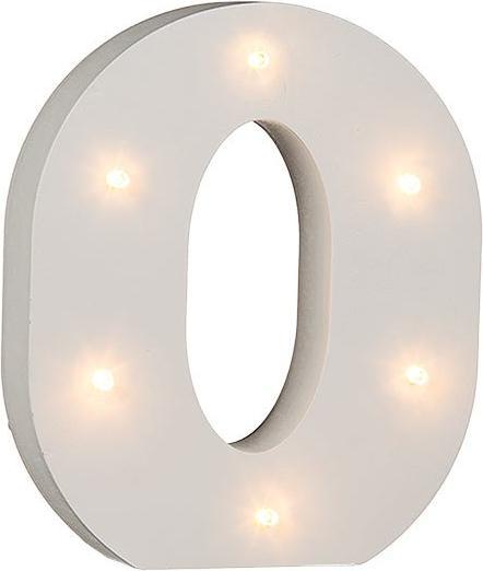 Actual product image Ootb Illuminated wooden letter O, with 6 LEDs, approx. 16 cm