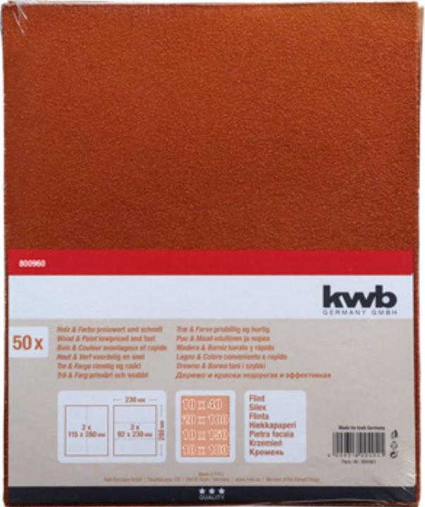 Produktbild kwb Handschleifpapier-Set Körnung (P180, P20, P100, P50, P40)