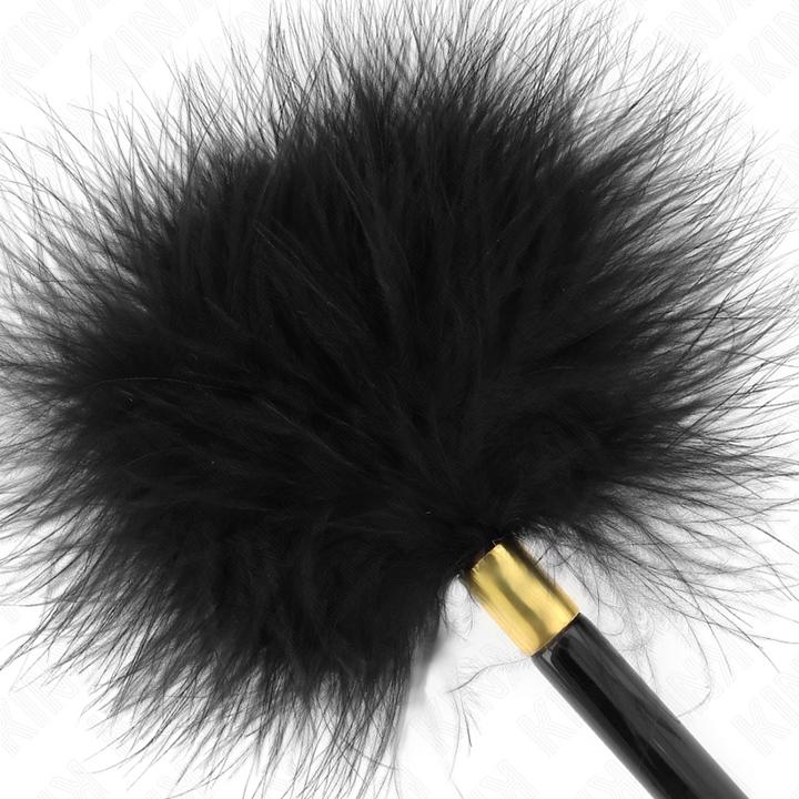 Produktbild Kink - Schwarz Gold Metall kitzeln Federn 18 Cm