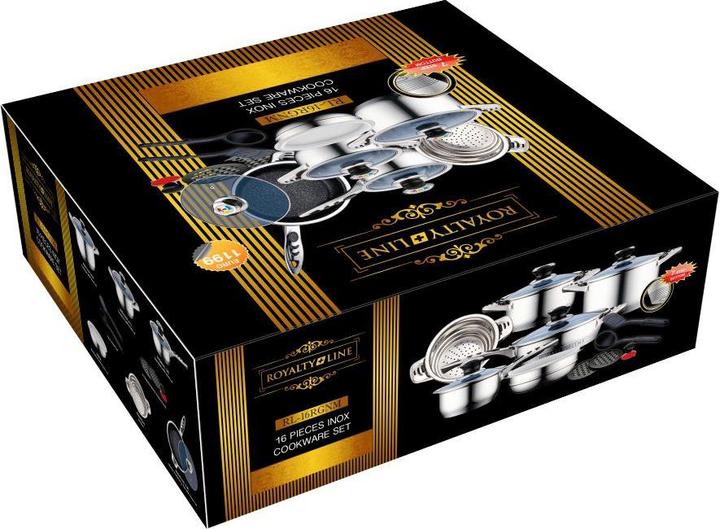 Actual product image JTI Set of cookware and kitchen utensils - 16 pieces (Frying pan, Stainless steel)