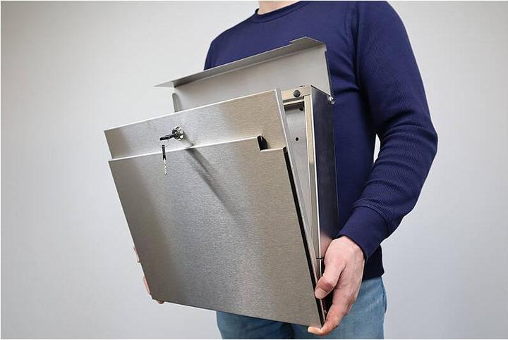 Actual product image SafePost 810 Design letterbox stainless steel