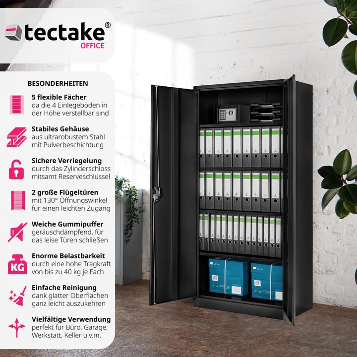 Image du produit tectake Armoire de classement (80 x 40 x 180 cm)