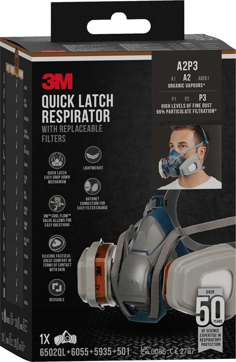 Produktbild 3M Maske für Farbspritzarbeiten (A2P3, A2, 1 x)