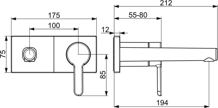 Immagine prodotto Hansa HANSADESIGNO Set completo per rubinetteria lavabo, sporgenza 194 mm, 51092183