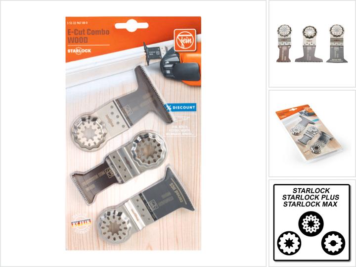 Produktbild Fein Tauchsägeblatt E-Cut Combo Starlock Wood, 3-teilig