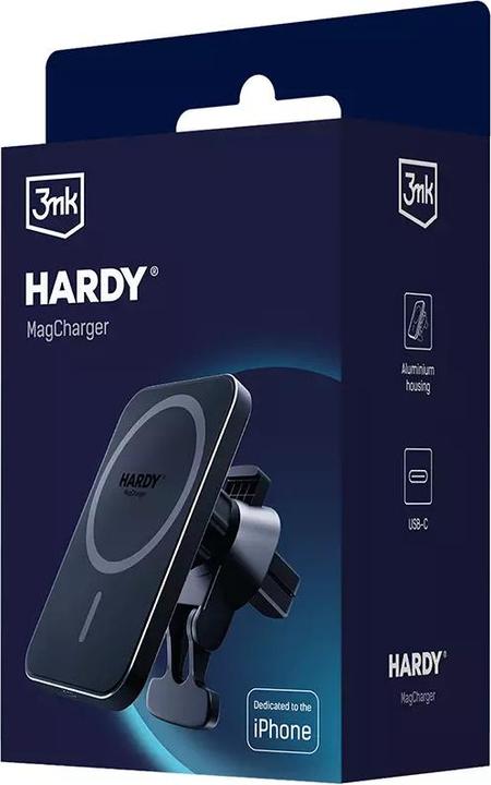 Actual product image 3MK Car charger holder wireless Hardy MagCharger 15W black