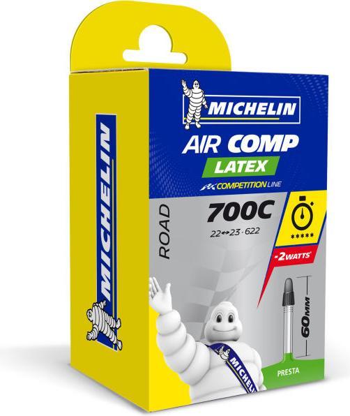 Actual product image Michelin AIRCOMP LATEX 700x22/23c Presta 60mm (Presta (SV), 28", 60 mm)