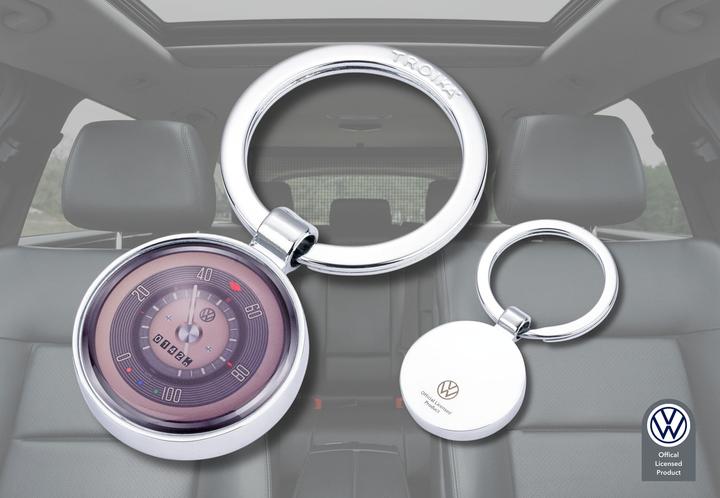 Immagine prodotto Troika VW RETRO TACHO Schlüsselanhänger rund, mehrfarbig/silberfarben