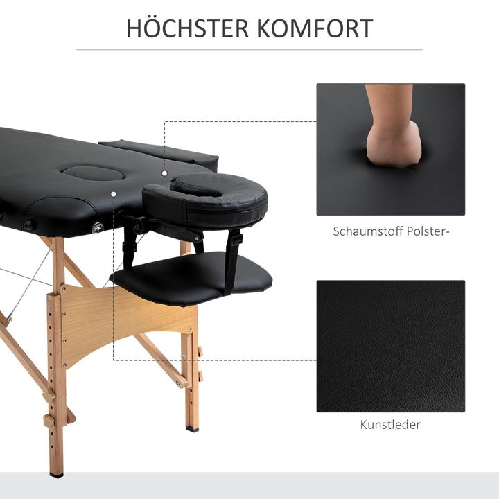Produktbild Homcom Massagetisch mit Kopfstütze und Tragegriffen