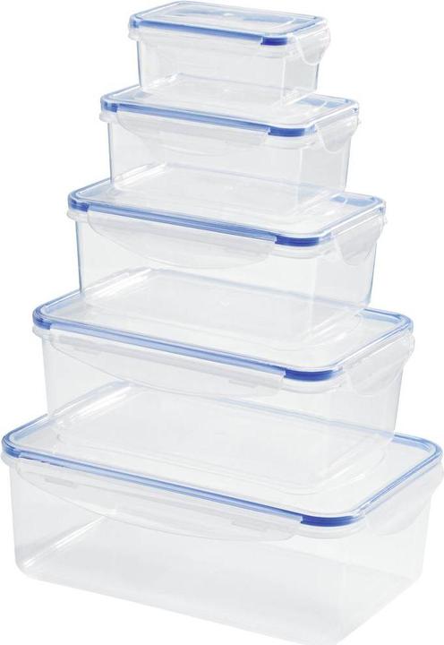 Actual product image Gourmetmaxx 14442 Click-it food storage containers 10 pcs. transparent/blue (2.20 l)