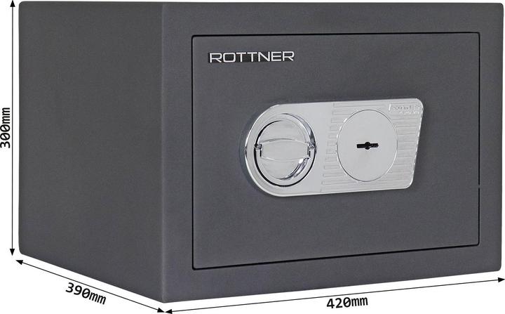 Produktbild Rottner Wertschutzschrank EN1 Toscana 40 Doppelbartschloss (22 l)