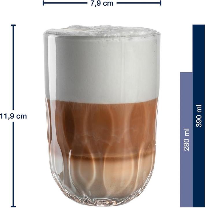 Actual product image Leonardo Cappuccino Becher Gocce mit Untersetzer 380 ml (390 ml, 6 x)