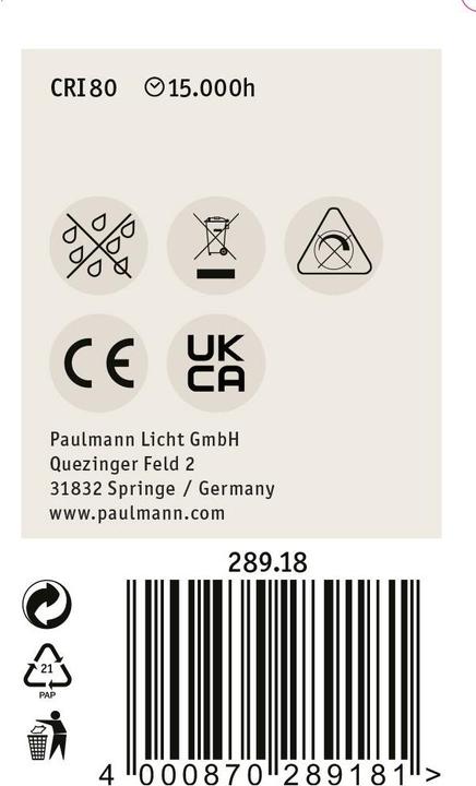 Actual product image Paulmann Drop (E14, 6 W, 806 lm, 1 x, E)
